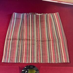 Altar'd State Red and Blue Striped Mini Skirt